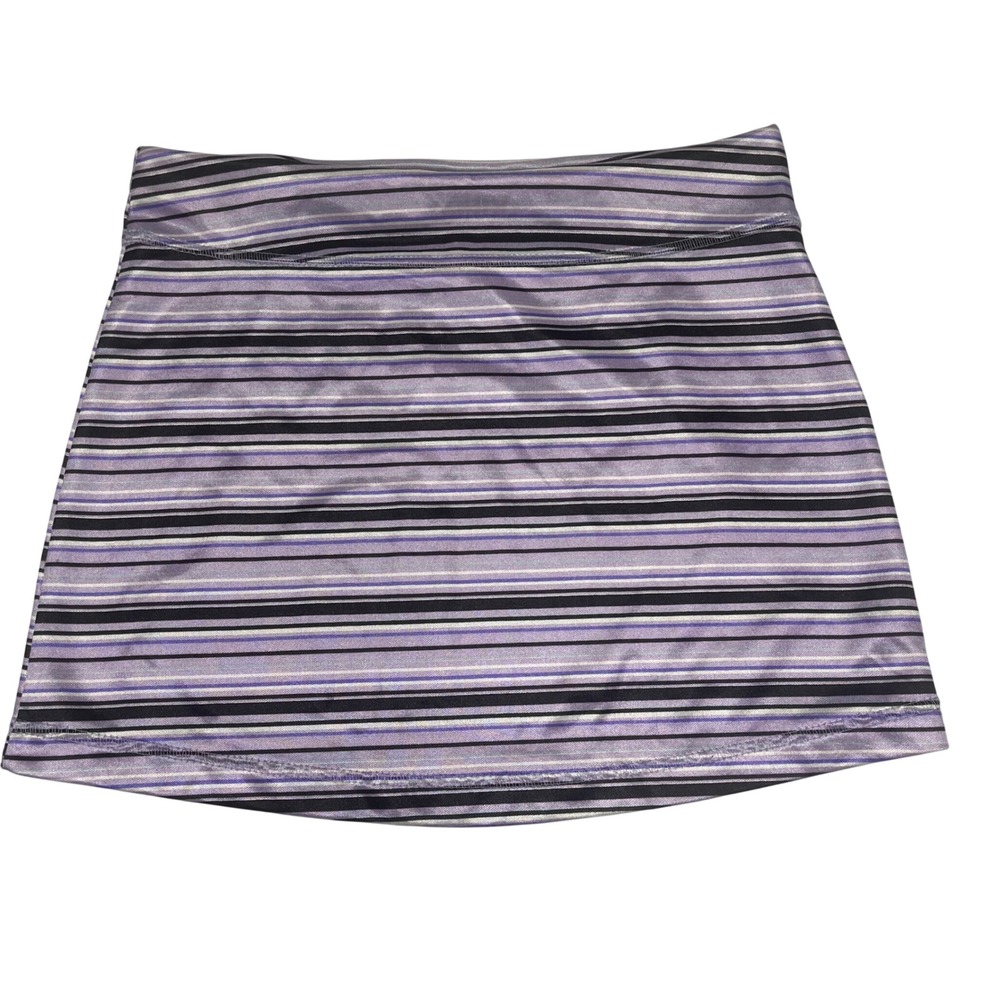 Rampage r-wear‎ Purple Striped Mini Skirt Large Y2K Sporty Athletic Stretch